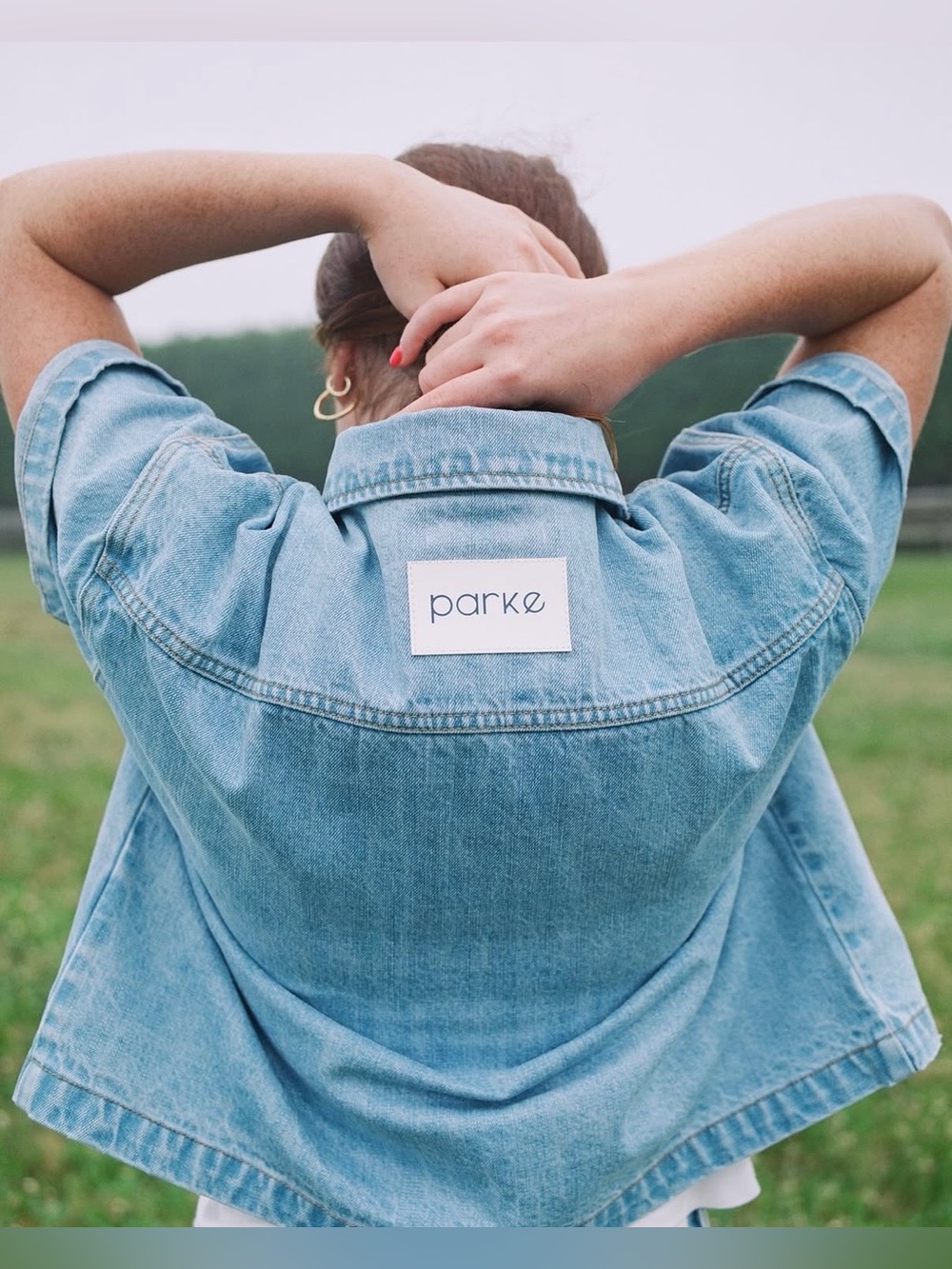 Parker Light Wash Cropped Denim Shirt Jacket